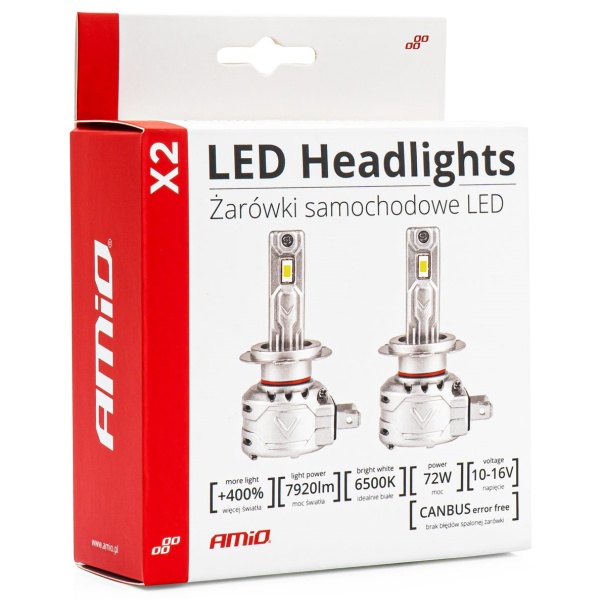 Kit Led H7 Amio X2 Series Canbus 72W 02973